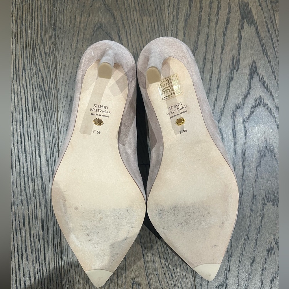 Stuart Weitzman Beige Suede Heels - Picture 5 of 5